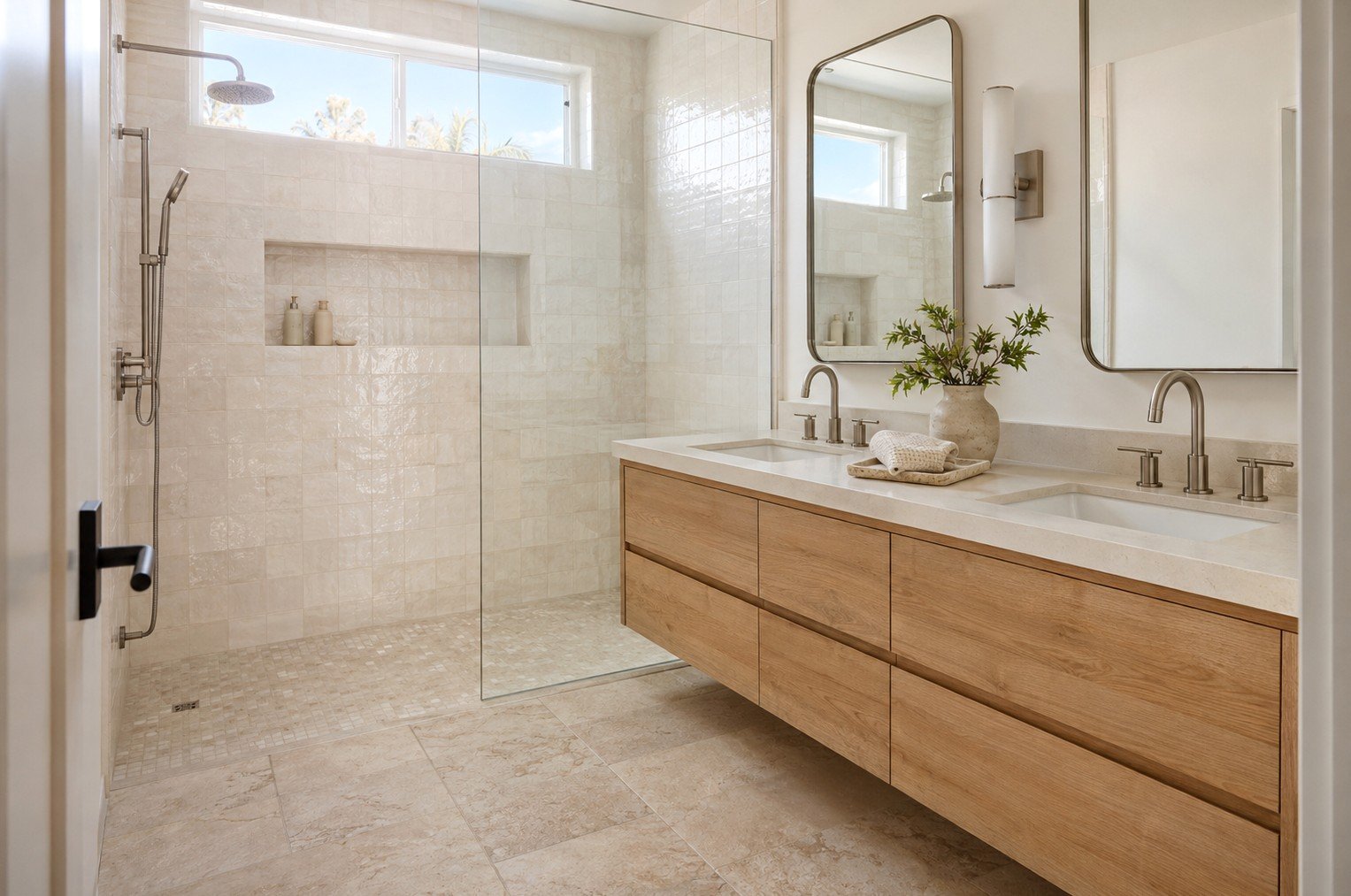 Finished bathroom remodel in a Cypress, CA home